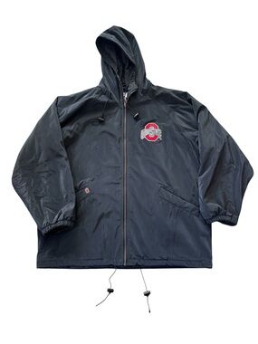 Vintage Ohio State Buckeyes PVC Jacket 58 Sports Hooded Full Zip Men’s Large